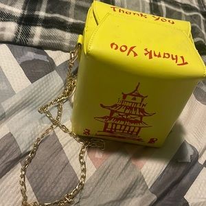 Bright neon yellow Chinese purse